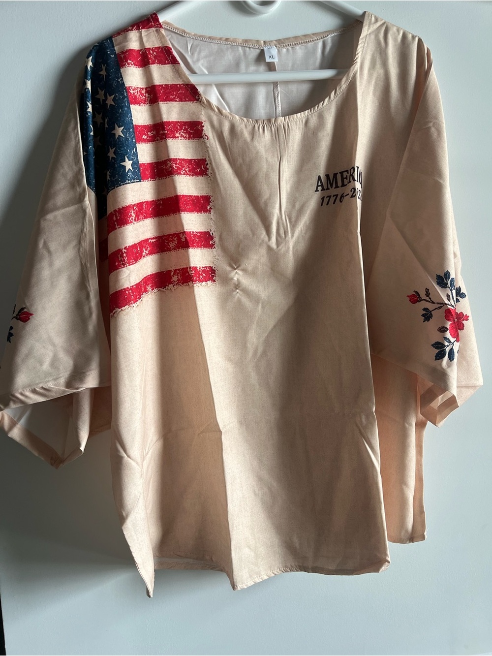 Women’s Beige Americana Flag Tunic Top
